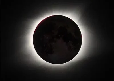 Image of 2017 Solar Eclipse during totality in Kentucky with moon detail